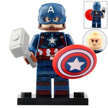Captain America worthy with Mjolnir - Avengers Endgame Marvel Minifigures Gifts - £2.36 GBP