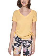 MSRP $40 Calvin Klein Performance Womens Ruched Top Yellow Size XL - £5.65 GBP