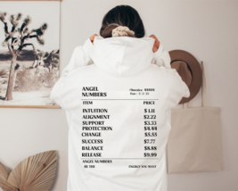 Angel Numbers Hoodie Receipt Hoodie Trendy Hoodie Aesthetic Hoodie Overs... - £27.07 GBP