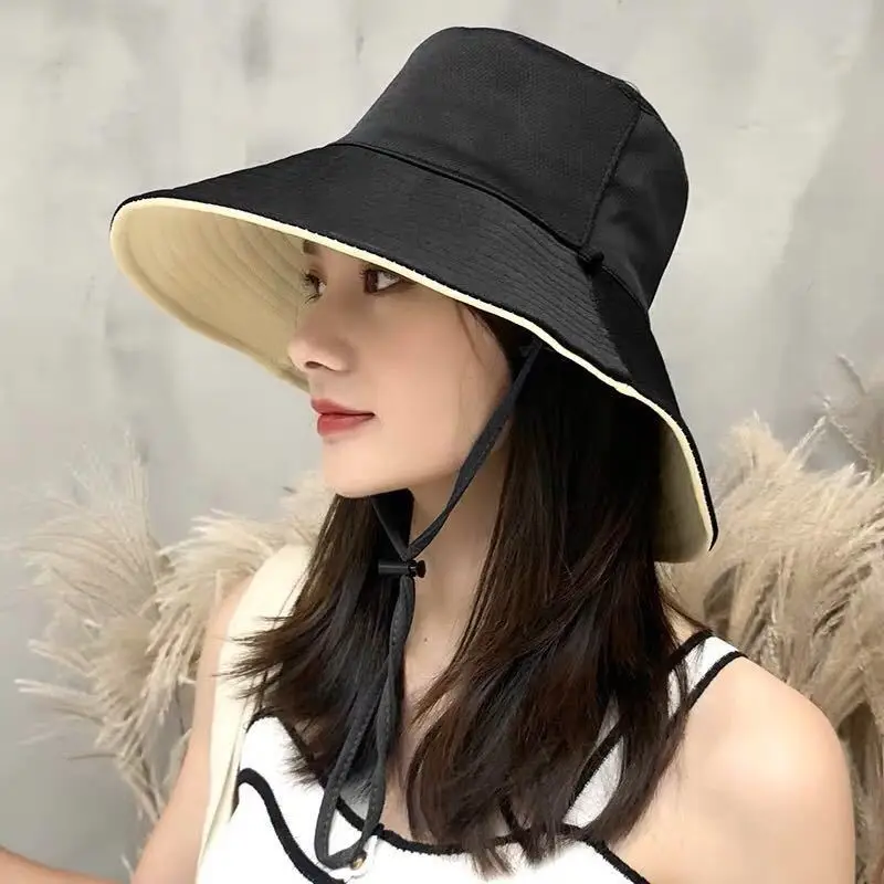 Summer Foldable Bucket Hat Unisex Women Outdoor Sunscreen Cotton Fishing Hunting - £12.08 GBP+