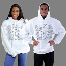 Mud Cloth Sweatshirt, Hoodie - Cotton, Long Sleeves, Black, White - Unisex - £78.63 GBP