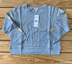 splendid NWT $54 girl’s star sleeve sweatshirt Size 8 grey H10 - £14.00 GBP