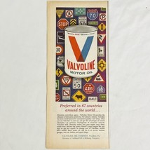Vintage Valvoline Motor Oil Color Magazine Print Ad Traffic Signs Ashland Oil - £5.28 GBP