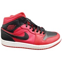 Air Jordan 1 Mid Reverse Bred Sneakers Men&#39;s 8 Red Black Gym Round Toe L... - £86.89 GBP