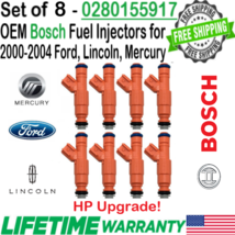 OEM Bosch 8Pcs HP Upgrade Fuel Injectors for 2003, 2004 Lincoln Town Car 4.6L V8 - £111.79 GBP
