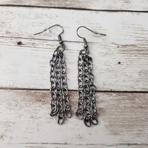 Grey Chains Dangle Earrings - Brand New - $12.99