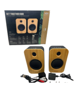 Bluetooth 5.0 Wooden Bookshelf Speakers 40W Stereo Home Audio Sound System - $154.18 CAD