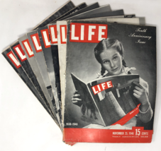 Lot of 7 Vintage Life Magazine 1937 - 1951 Tenth Anniversary Nov. 25 1946 - £28.35 GBP