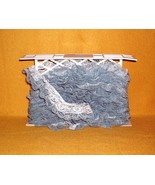 Double Gathered Floral Blue &amp; White Lace Trim 2 inch Approx 15 yds - $9.99