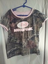 Girl&#39;s Mossy Oak Pink Camoflouge Tee Shirt Size XL (14-16) - £0.79 GBP