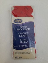NIP Package Wrights Jumbo Rick Rack Scarlet Red 402 076 2.5 Yards - $4.93