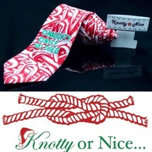 Knotty &amp; Nice  Sugar Candy  Christmas Red White Luxury Dapper Suit Fashion Tie - £17.67 GBP