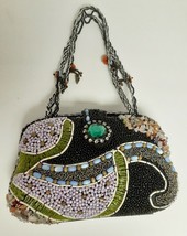 VTG LAPIS Beaded Evening Bag Purse Handbag Faux Stones Embellished Retro... - £22.71 GBP
