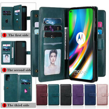 For Motorola E6s 2020 G9 Plus Play Case Luxury Leather Wallet Card Flip Cover - $59.46