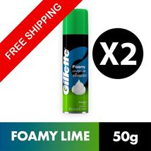 Gillette Lemon Lime Shaving Foam 50g X 2Packs Foamy Smooth Citrus Shave ... - $29.79