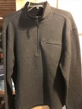 Gap Vintage Men’s XL Gray Long Sleeve 1/4 Zip Pullover Polyester Rayon F... - £22.80 GBP