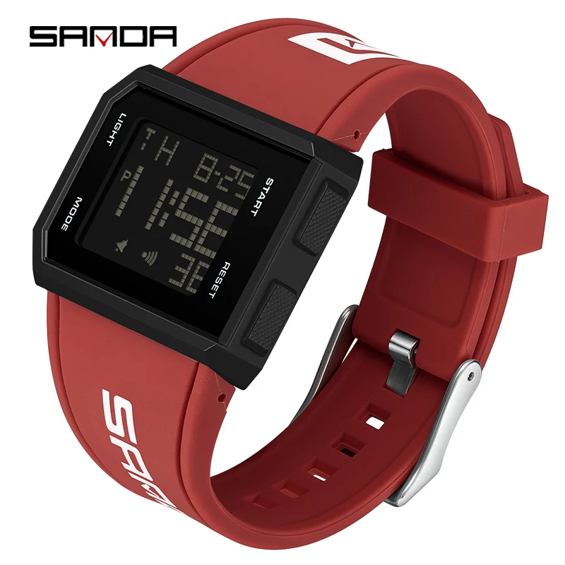 SANDA Fashion   Watch Mens Clock LED Digital Electronics Wristwatch Shockproof   - $64.16