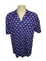 NFL New York NY Giants Adult Medium Blue Button Front Shirt - $22.28