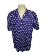 NFL New York NY Giants Adult Medium Blue Button Front Shirt - £17.75 GBP