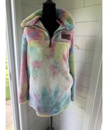 Southern Fried Chick Sherbet Faux Sherpa Pullover Women&#39;s size Medium - $558.63 MXN