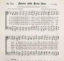 1883 Gospel Hymn Forever With Jesus Sheet Music Victorian Religious ADBN... - $14.99