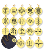 Gold Voodoo Veve Sigil Charm Necklace • Vodou Lwa Loa Amulet Talisman - $17.31
