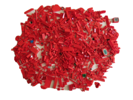 2 lbs. 5oz Mixed Lot Lego Bulk Shades of Red Bricks Pieces Plates Blocks... - £15.96 GBP