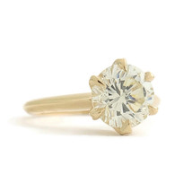 Authenticity Guarantee 
Round Champagne Diamond Solitaire Engagement Rin... - £4,952.01 GBP