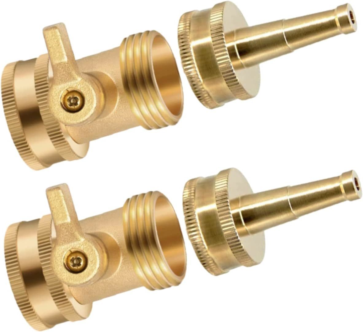High Pressure Hose Nozzle, Solid Brass Water Hose Jet Nozzle Sprayer, 2 Set - $37.95