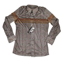 OLEG CASSINI 70s MENS Shirt M L Herringbone Nylon FITTED DISCO BURMA NOS - €74,52 EUR