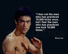 Bruce Lee &quot;I Fear Not The Man Who Has Practiced...&quot; Quote Photo Various Sizes - £3.86 GBP+