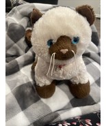 Build A Bear Promise Pets Siamese Cat Himalayan Plush Cream Brown Blue Eyes - $14.44