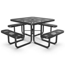 Steel Picnic Table w/Umbrella Hole - 46&quot; Black - $902.99