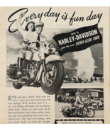 1949 Harley Davidson Motorcycle Advertisement Hydra Glide Forks Fun DWU16A - $35.05 CAD