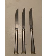 WMF Cromargan 18/8 Stainless Flatware Satin and Gold Accents 3 Dinner Kn... - $491.88 MXN