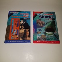 2 Discovery Kids 3D Readers Hardcover Book Lot Sharks Wonders of the World - $15.79