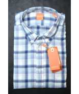 HUGO BOSS Hommes Equatore Coupe Slim Bleu Carreaux Coton Léger Sport T-S... - $67.67 CAD