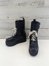 Goth Rave Platform Boot Shoe Sneakers Size 8 All Black Chunky - £30.42 GBP