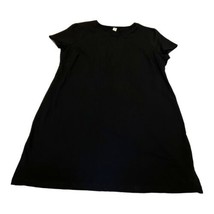 Old Navy Women Solid Black Short Sleeve Dress Size XXL Pullover Comfy Pl... - $21.49