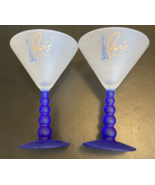 2 PARIS Hotel Casino LAS VEGAS BLUE Frosted Martini Glasses - €42,65 EUR