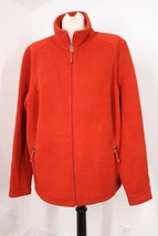 LL Bean XL Orange Thick Polartec Fleece Full Zip Cinch Hem Jacket - £23.11 GBP