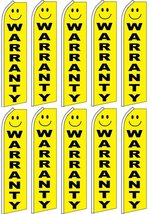 10 Swooper Flutter Flags WARRANTY Smiley Face Yellow Black - £130.01 GBP