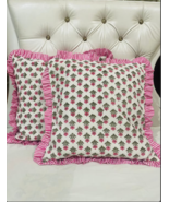 Throw Pillow Cover Cushion Case Ruffle Cotton Soft Sofa Chair Bed Home D... - $301.63 MXN+