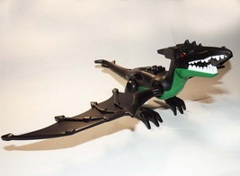 Minifigure Custom Toy Dragon Black and Green - $23.60