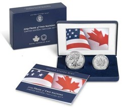 2019 Pride Of Two Nations Set - $1 Silver Eagle &amp; One Silver Maple Leaf Proof - £147.59 GBP
