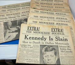 Lot of 13 Milwaukee Journal Newspapers JFK RFK Nov 1963 June 1968 Assass... - $44.96