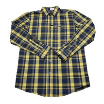 Wrangler Shirt Mens Small Blue Yellow Outdoor Western Fish Camp Hike Wor... - $18.69