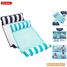 Luxury 4-in-1 Inflatable Pool Hammock for Relaxation - 2-Pack in Blue St... - $55.39