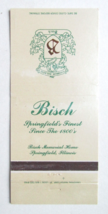 Bisch Memorial Home - Springfield, Illinois Funeral 30 Strike Matchbook Cover IL - £1.30 GBP