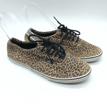 Vans Low Top Sneakers Canvas Lace Up Leopard Print Brown Mens 8 Womens 9.5 - $28.84